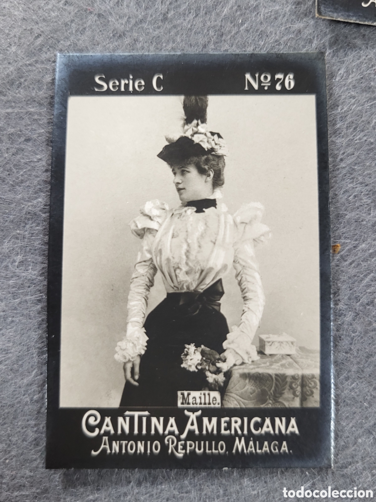 Collectable Antique Stickers: FOTOTIPIA-CROMO CANTINA AMERICANA ANTONIO REPULLO . MALAGA . SERIE C. N&deg;76 .6&times;4 CM. SIGLO XIX