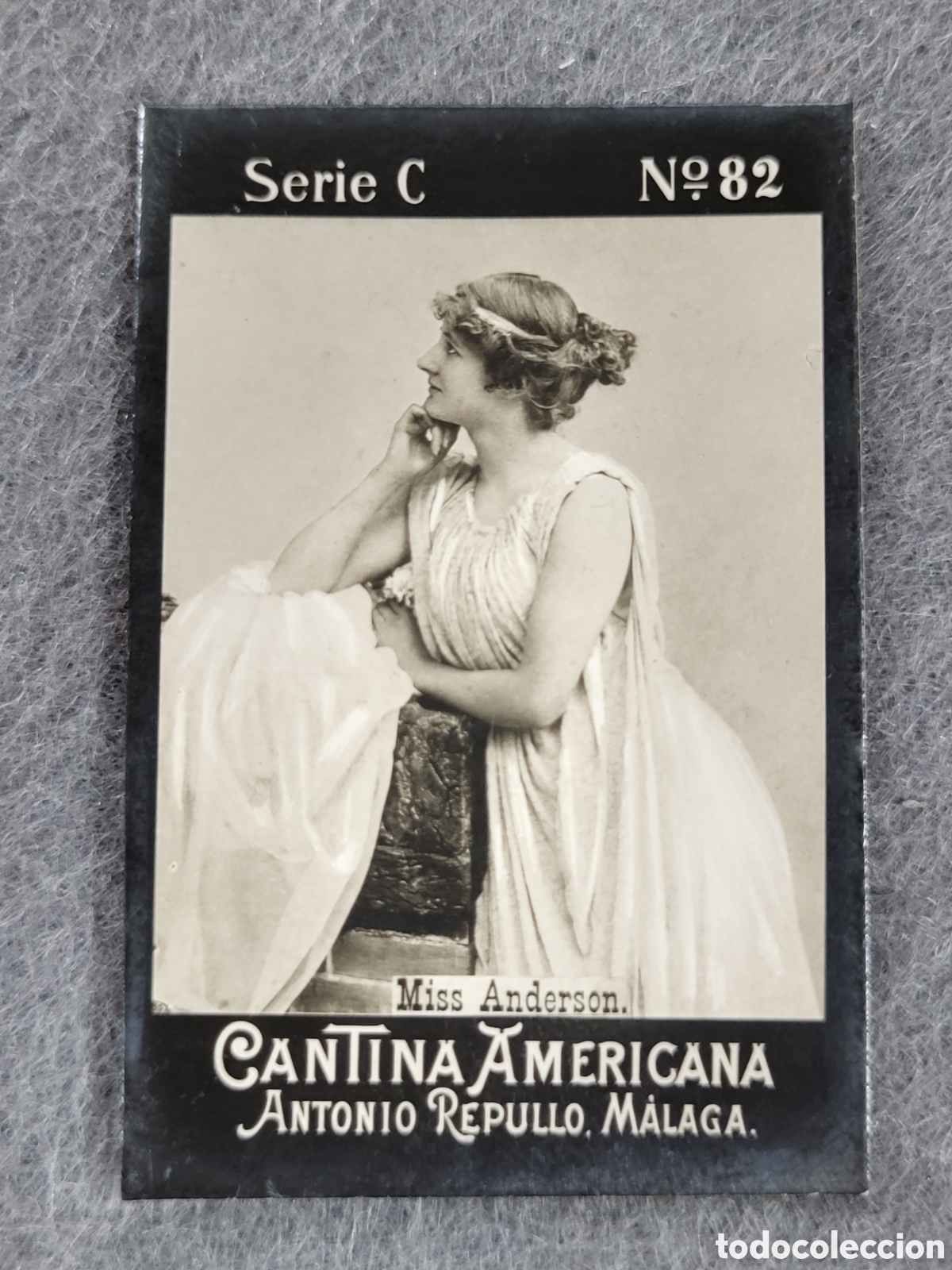 Sammeln alte Sammelbilder: FOTOTIPIA-CROMO CANTINA AMERICANA ANTONIO REPULLO . MALAGA . SERIE C. N&deg;82 .6&times;4 CM. SIGLO XIX