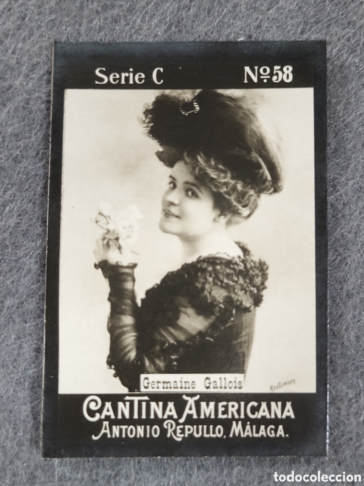 Sammeln alte Sammelbilder: FOTOTIPIA-CROMO CANTINA AMERICANA ANTONIO REPULLO . MALAGA . SERIE C. N&deg;58 .6&times;4 CM. SIGLO XIX