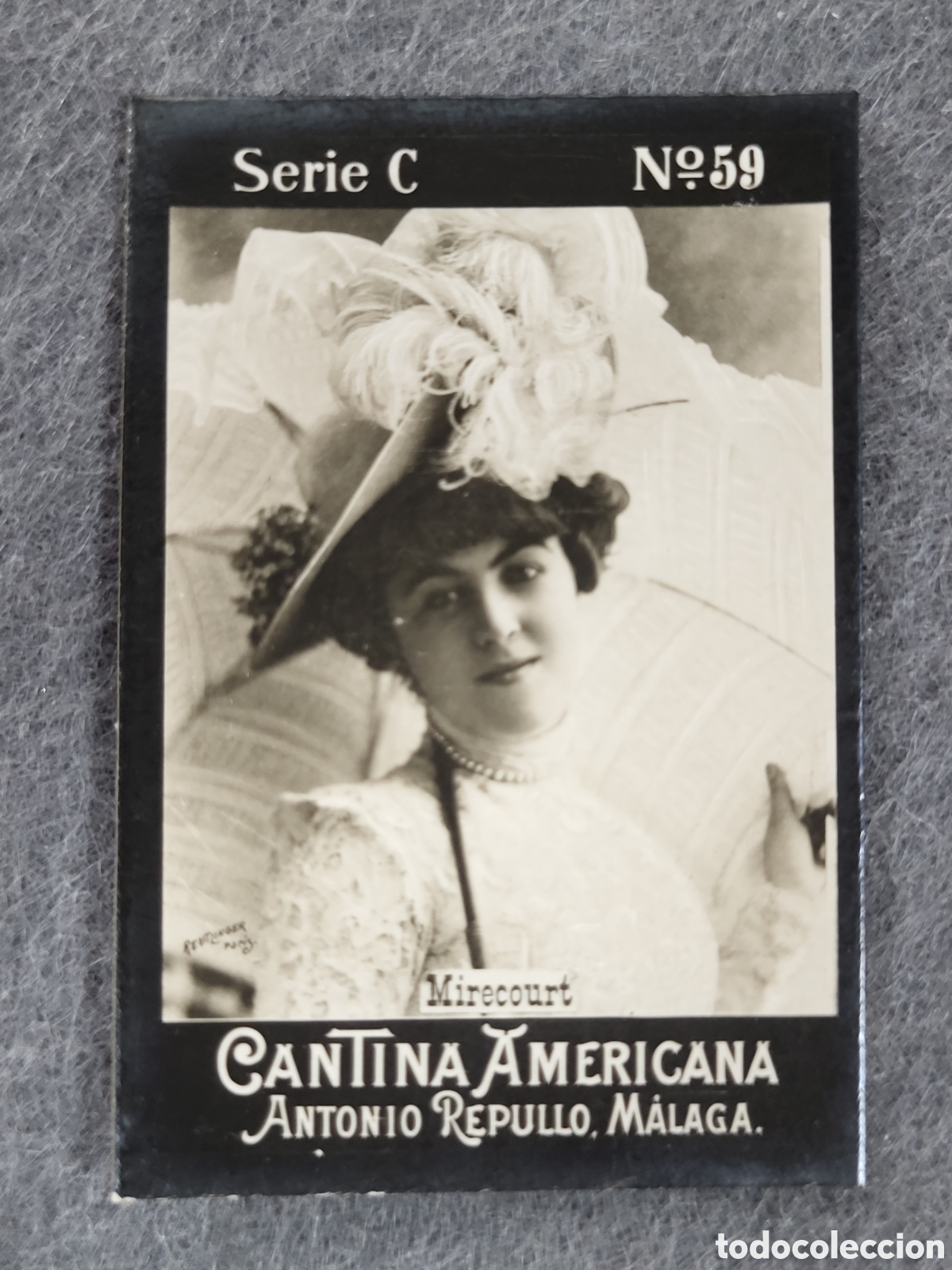 Sammeln alte Sammelbilder: FOTOTIPIA-CROMO CANTINA AMERICANA ANTONIO REPULLO . MALAGA . SERIE C. N&deg;59 .6&times;4 CM. SIGLO XIX