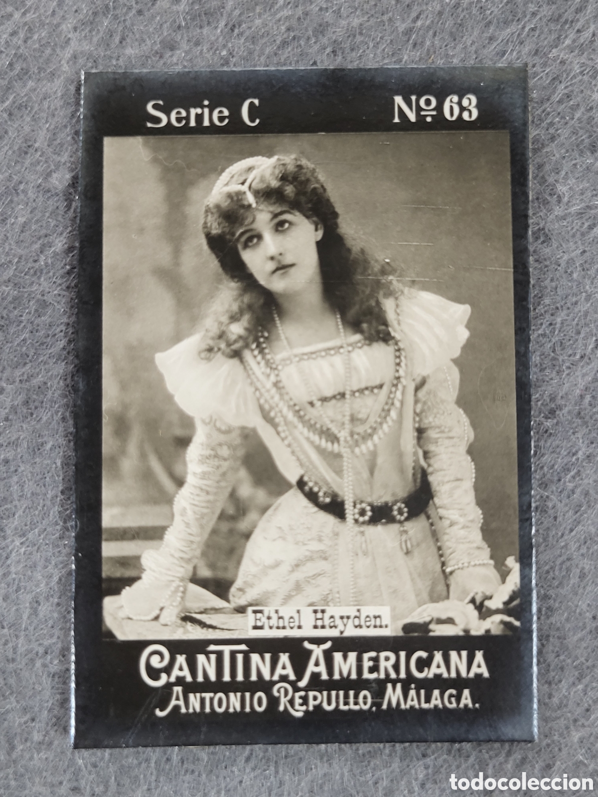 Sammeln alte Sammelbilder: FOTOTIPIA-CROMO CANTINA AMERICANA ANTONIO REPULLO . MALAGA . SERIE C. N&deg;63 .6&times;4 CM. SIGLO XIX