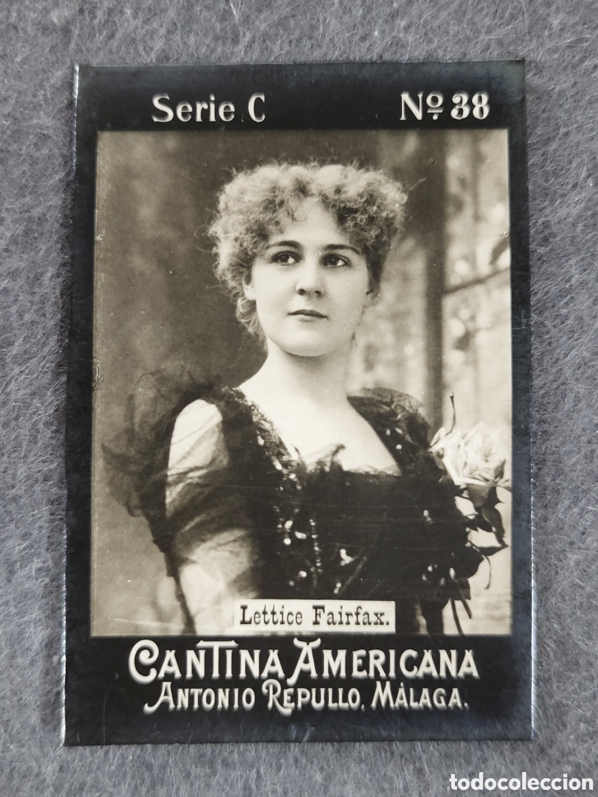 Collectable Antique Stickers: FOTOTIPIA-CROMO CANTINA AMERICANA ANTONIO REPULLO . MALAGA . SERIE C. N&deg;38 .6&times;4 CM. SIGLO XIX