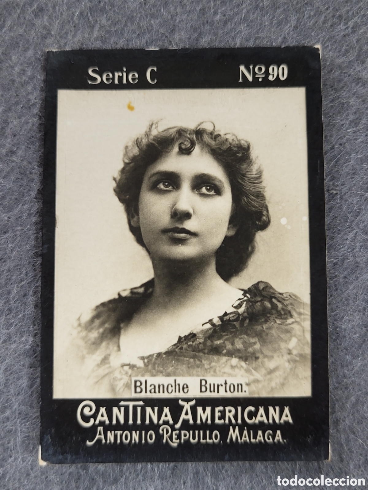 Collectable Antique Stickers: FOTOTIPIA-CROMO CANTINA AMERICANA ANTONIO REPULLO . MALAGA . SERIE C. N&deg;90 .6&times;4 CM. SIGLO XIX
