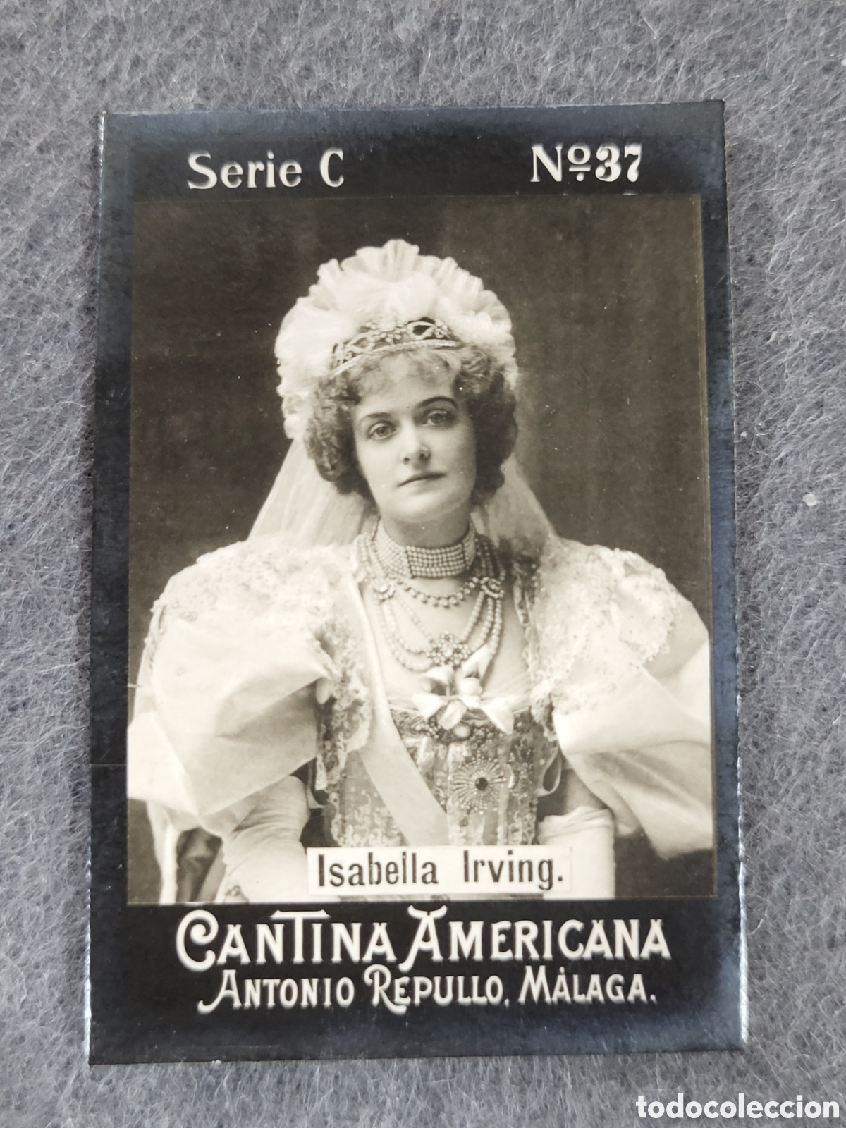 Coleccionismo Cromos antiguos: FOTOTIPIA-CROMO CANTINA AMERICANA ANTONIO REPULLO . MALAGA . SERIE C. N&deg;37 .6&times;4 CM. SIGLO XIX