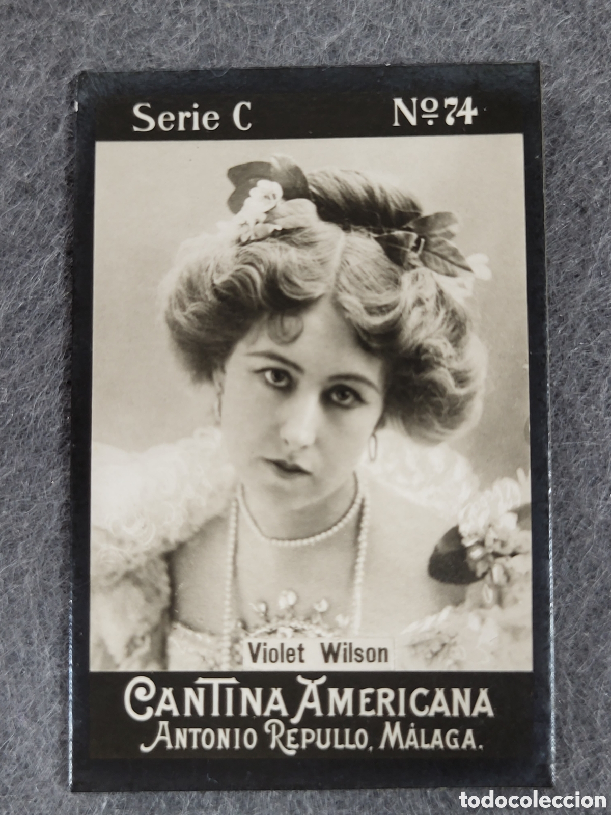Collectable Antique Stickers: FOTOTIPIA-CROMO CANTINA AMERICANA ANTONIO REPULLO . MALAGA . SERIE C. N&deg;74 .6&times;4 CM. SIGLO XIX