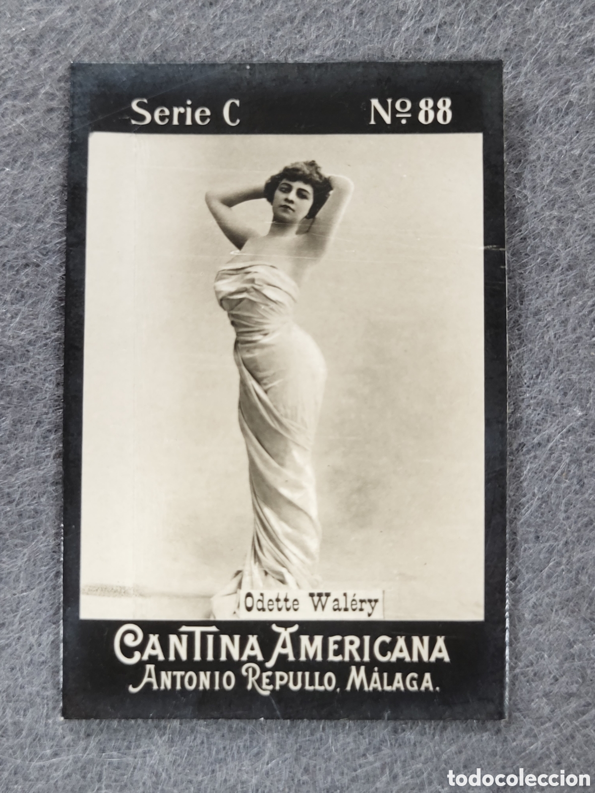 Collectable Antique Stickers: FOTOTIPIA-CROMO CANTINA AMERICANA ANTONIO REPULLO . MALAGA . SERIE C. N&deg;88 .6&times;4 CM. SIGLO XIX