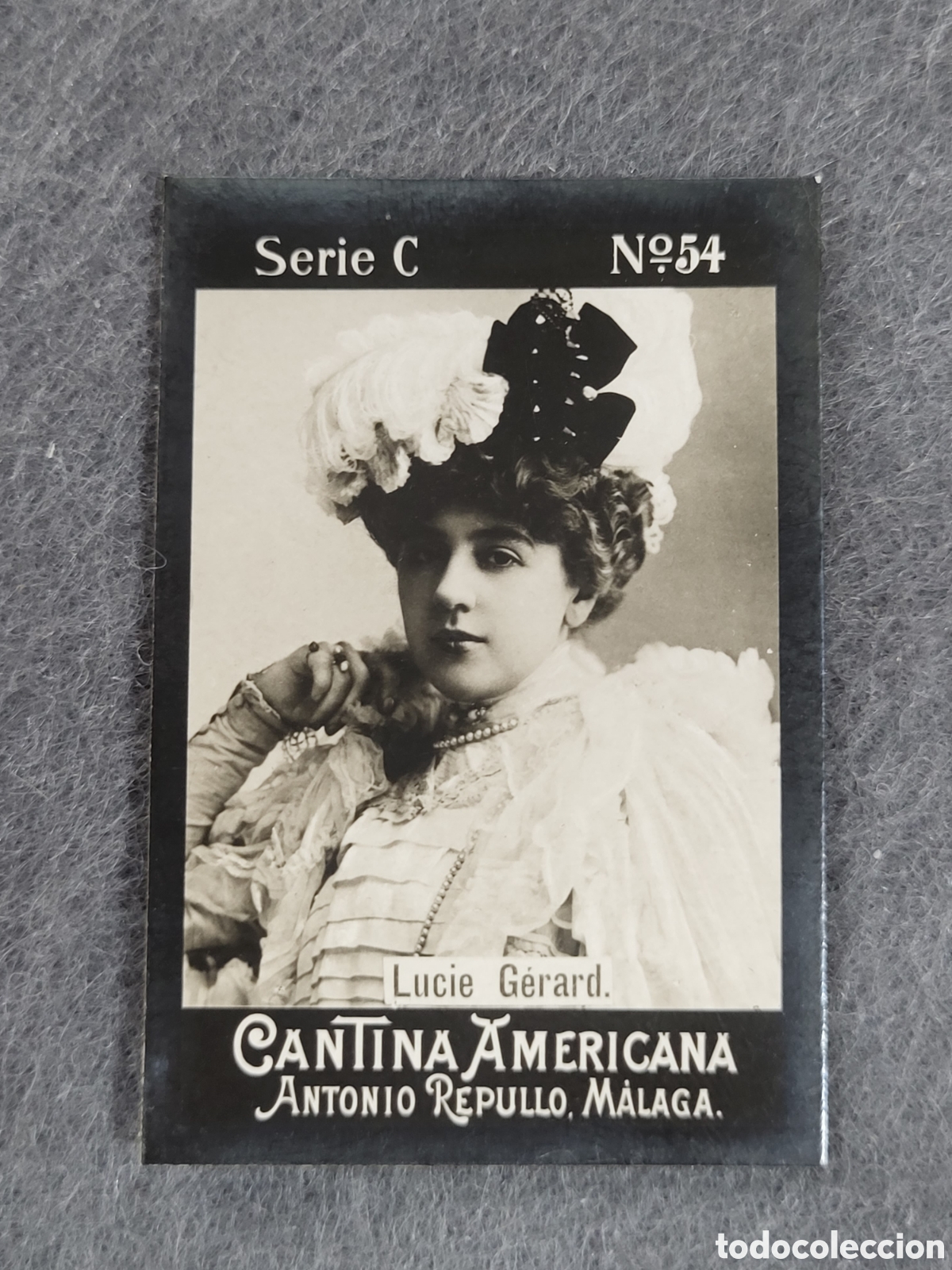 Collectable Antique Stickers: FOTOTIPIA-CROMO CANTINA AMERICANA ANTONIO REPULLO . MALAGA . SERIE C. N&deg;54 .6&times;4 CM. SIGLO XIX