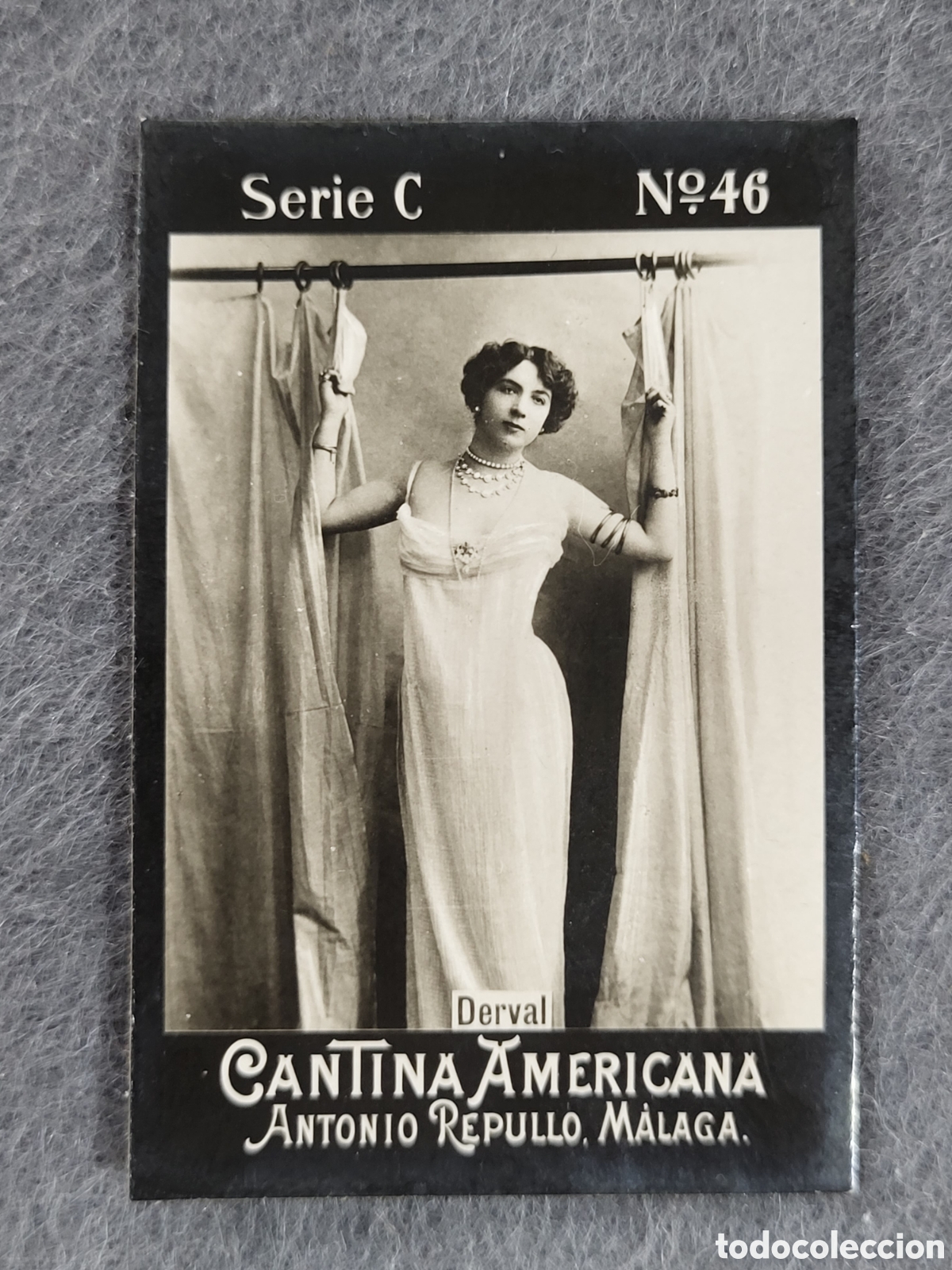 Collectable Antique Stickers: FOTOTIPIA-CROMO CANTINA AMERICANA ANTONIO REPULLO . MALAGA . SERIE C. N&deg;46 .6&times;4 CM. SIGLO XIX