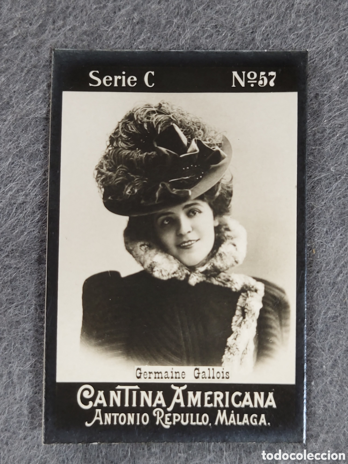 Collectable Antique Stickers: FOTOTIPIA-CROMO CANTINA AMERICANA ANTONIO REPULLO . MALAGA . SERIE C. N&deg;57 .6&times;4 CM. SIGLO XIX