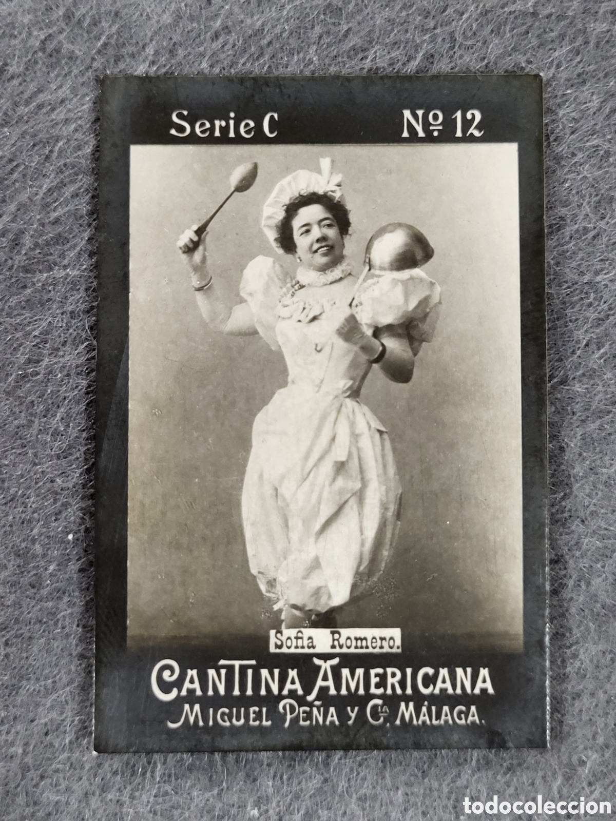 Collectable Antique Stickers: FOTOTIPIA-CROMO CANTINA AMERICANA ANTONIO REPULLO . MALAGA . SERIE C. N&deg;12 .6&times;4 CM. SIGLO XIX