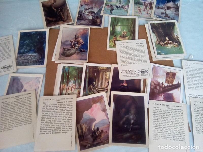 Coleccionismo cromos antiguos: COLECCION COMPLETA DE 36 CROMOS &rdquo; HISTORIA DEL PROGRESO HUMANO &rdquo; CHOCOLATES AMATLLER - Foto 1
