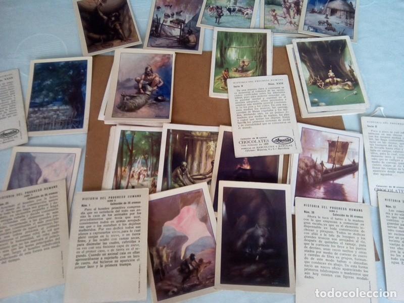 Coleccionismo cromos antiguos: COLECCION COMPLETA DE 36 CROMOS &rdquo; HISTORIA DEL PROGRESO HUMANO &rdquo; CHOCOLATES AMATLLER - Foto 2
