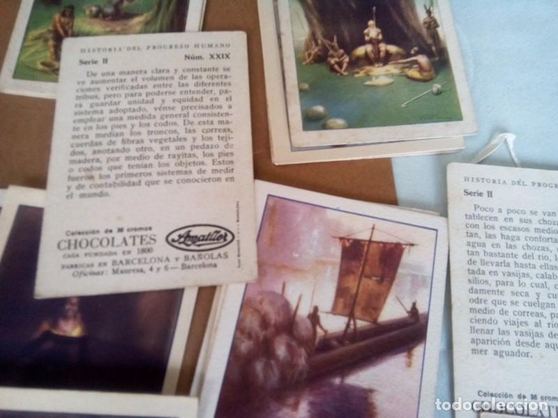 Coleccionismo cromos antiguos: COLECCION COMPLETA DE 36 CROMOS &rdquo; HISTORIA DEL PROGRESO HUMANO &rdquo; CHOCOLATES AMATLLER - Foto 5
