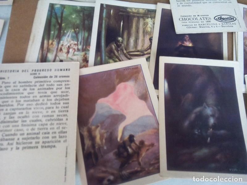 Coleccionismo cromos antiguos: COLECCION COMPLETA DE 36 CROMOS &rdquo; HISTORIA DEL PROGRESO HUMANO &rdquo; CHOCOLATES AMATLLER - Foto 8