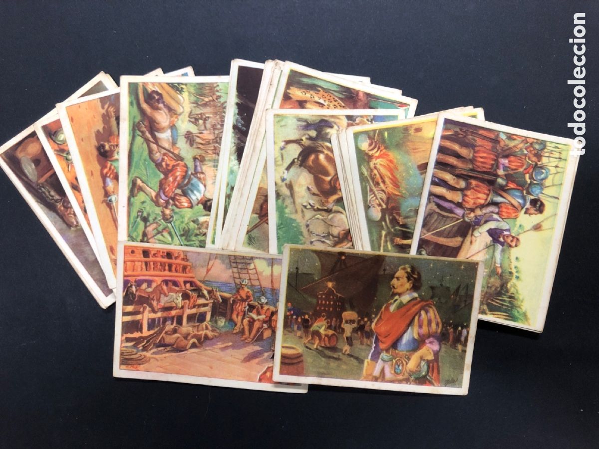 Colecionismo Cromos antigos: COLECCION COMPLETA 36 CROMOS ALFONSO DE OJEDA EL PRIMERO CONQUISTADORES AMERICA CHOCOLATES BOIX