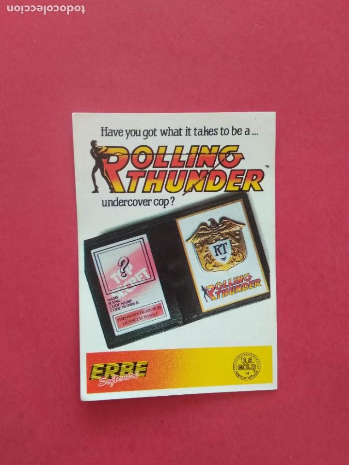 Coleccionismo cromos antiguos: SOFTWARE COLLECTION CROMO NUNCA PEGADO N&ordm; 61 ROLLING THUNDER ERBE - Foto 1