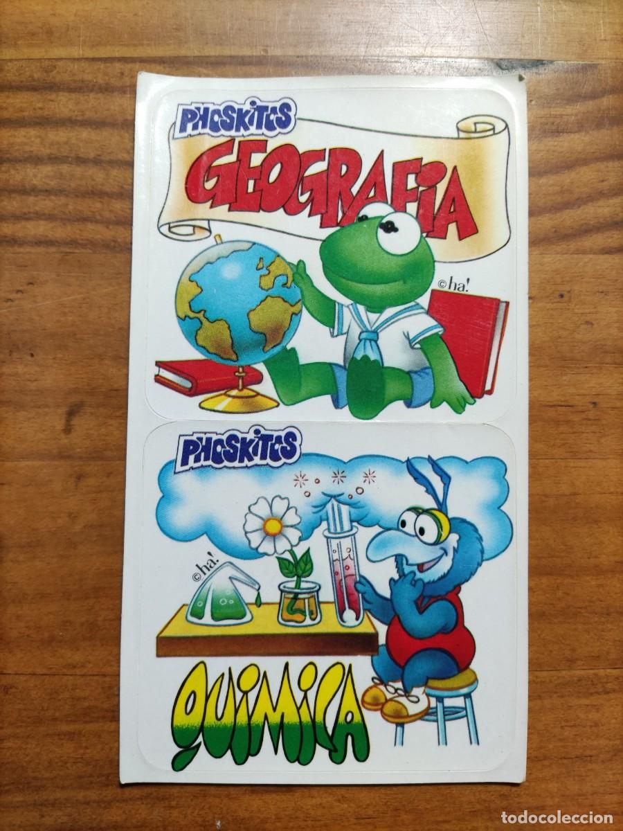 Coleccionismo Cromos antiguos: Cromo 21 / 22 Peque&ntilde;ecos (Geograf&iacute;a y Quimica) Phoskitos nunca pegado