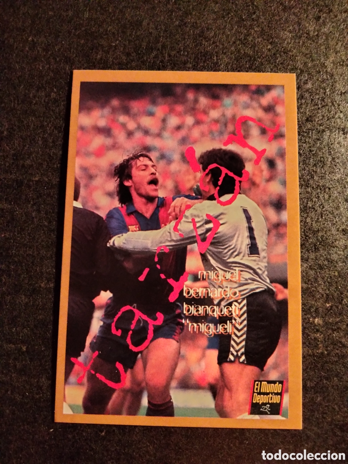 Collectionnisme Cartes &agrave; collectionner anciennes: BARCA D'OR MUNDO DEPORTIVO A&Ntilde;O 1995 MIGUELI FC.BARCELONA