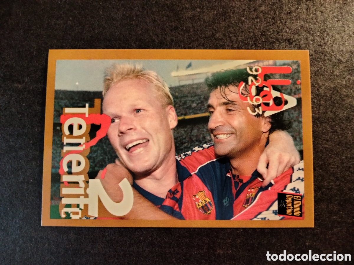 Collectionnisme Cartes &agrave; collectionner anciennes: BARCA D'OR MUNDO DEPORTIVO A&Ntilde;O 1995 LIGA 92/93 TENERIFE 2 FC.BARCELONA