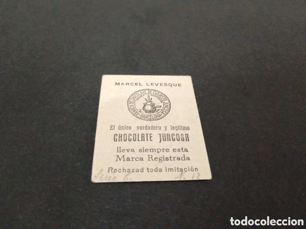 Coleccionismo cromos antiguos: MARCEL LEVESQUE CHOCOLATES JUNCOSA A&Ntilde;OS 20 - Foto 2