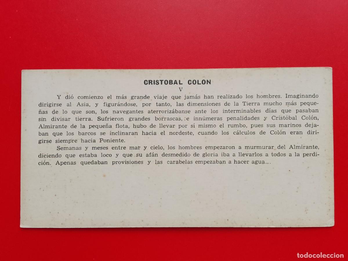 Coleccionismo cromos antiguos: CROMO CRISTOBAL COLON. V. - Foto 2