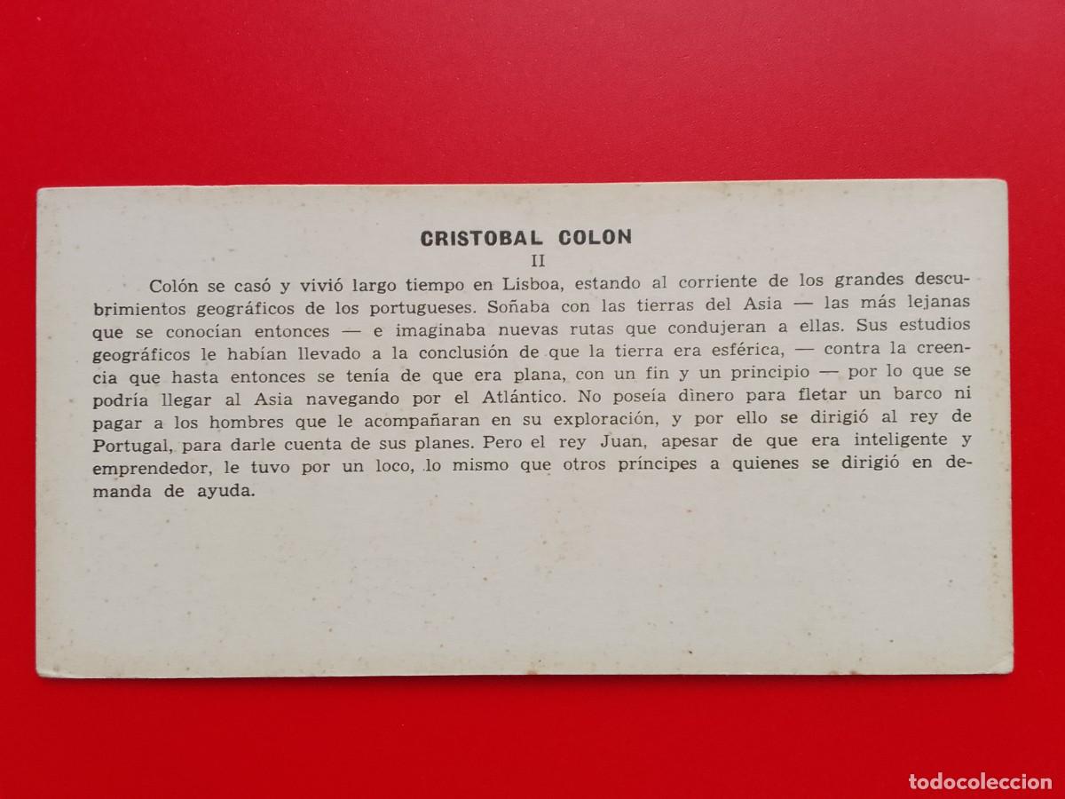 Coleccionismo cromos antiguos: CROMO CRISTOBAL COLON. II. - Foto 3