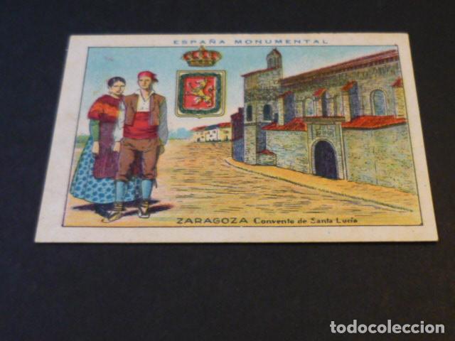 Colecionismo Cromos antigos: ZARAGOZA TIPOS Y ESCUDO DE LA PROVINCIA ANTIGUO CROMO CHOCOLATES AMATLLER