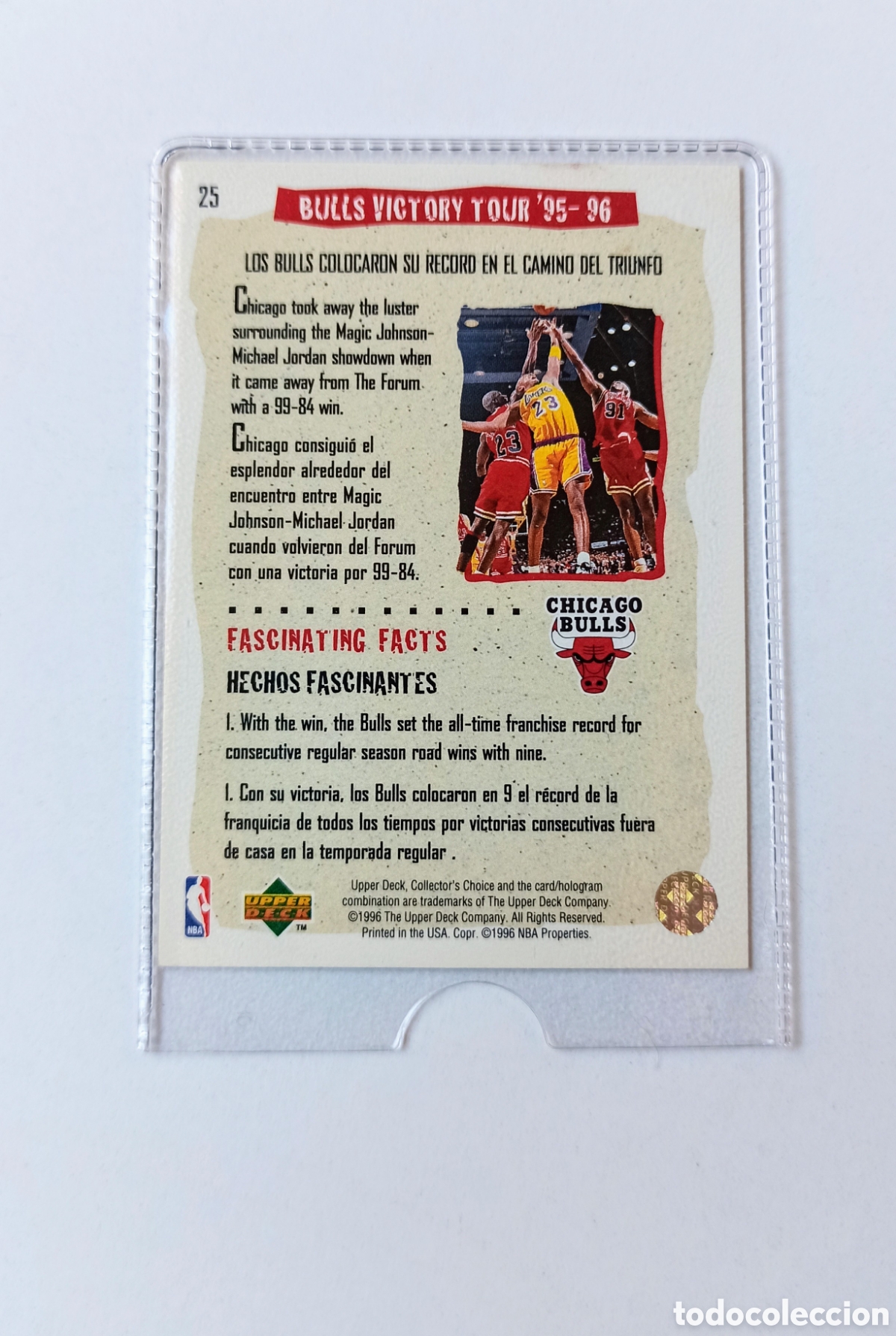 Coleccionismo cromos antiguos: CARTA MICHAEL JORDAN 1995-96 NBA 25 UPPER DECK - Foto 2