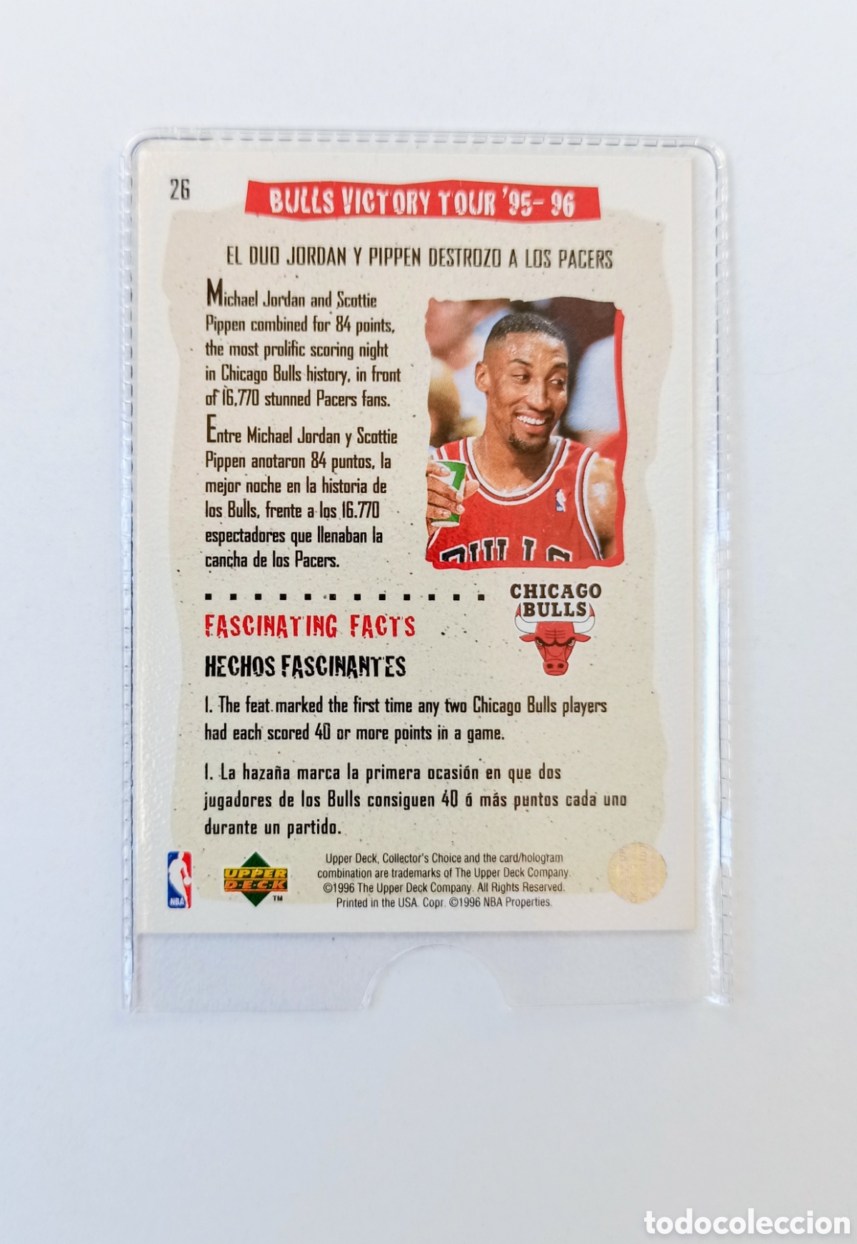 Coleccionismo cromos antiguos: MICHAEL JORDAN 1995-96 NBA 26 UPPER DECK - Foto 2