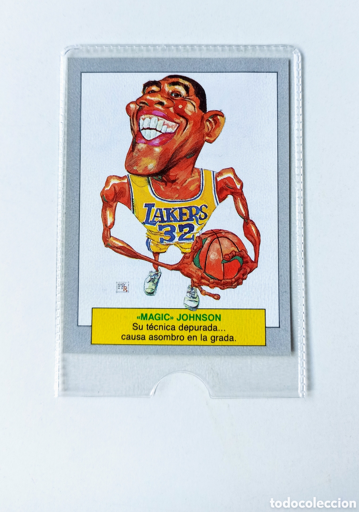 Coleccionismo cromos antiguos: Magic Johnson 33 NBA Lakers Karikatas 1990 - Foto 1