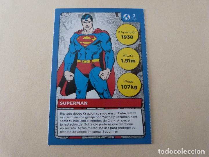 Coleccionismo cromos antiguos: CROMO CARD DE SUPERHEROES SUPERMAN N&ordm; 3 SIN PEGAR DE CARREFOUR