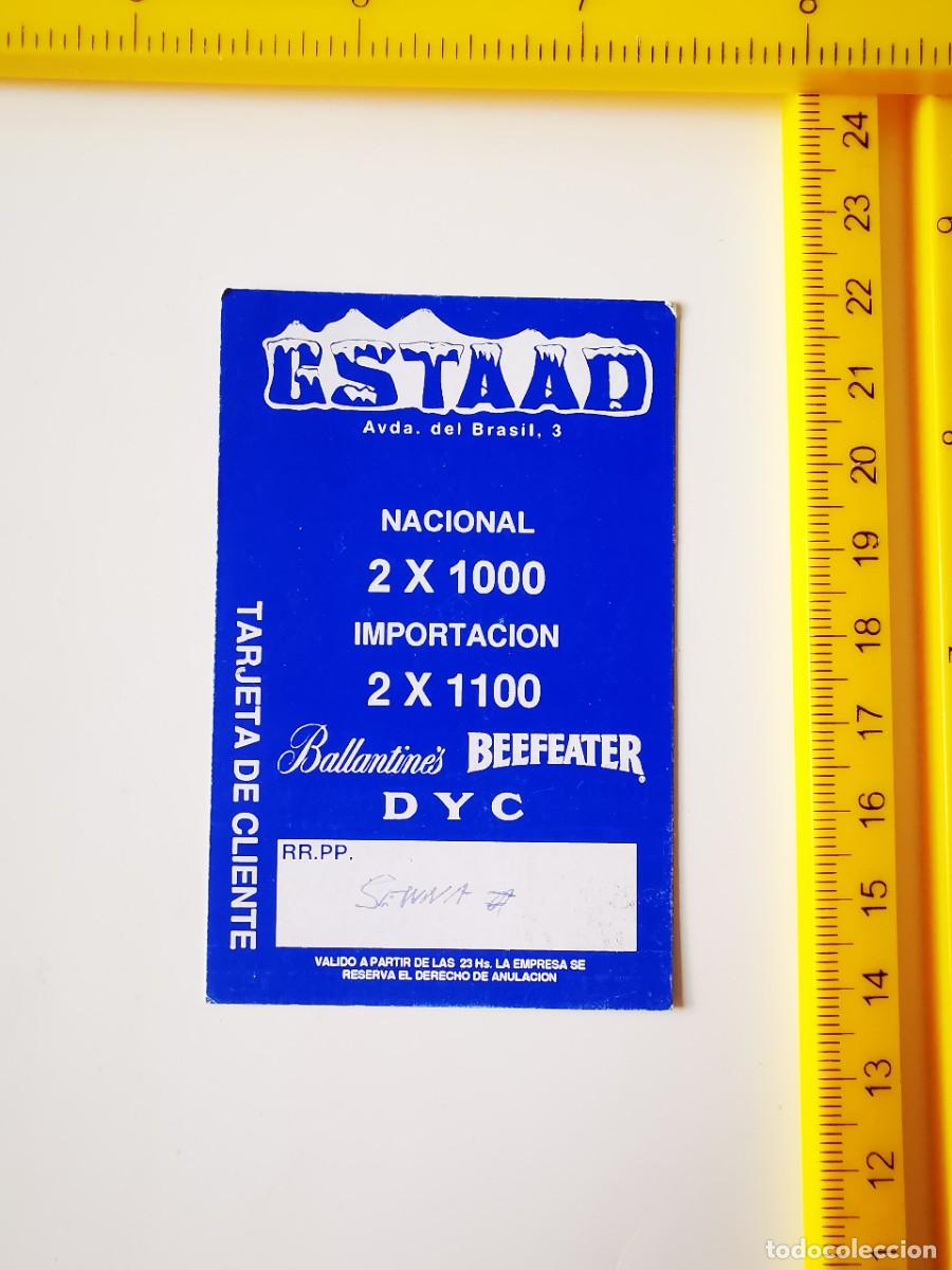 Coleccionismo cromos antiguos: ANTIGUO FLYER INVITACION ENTRADA PASE DISCOTECA ESTAAD MADRID AV BRASIL TARJETA CLIENTE BALLANTINES