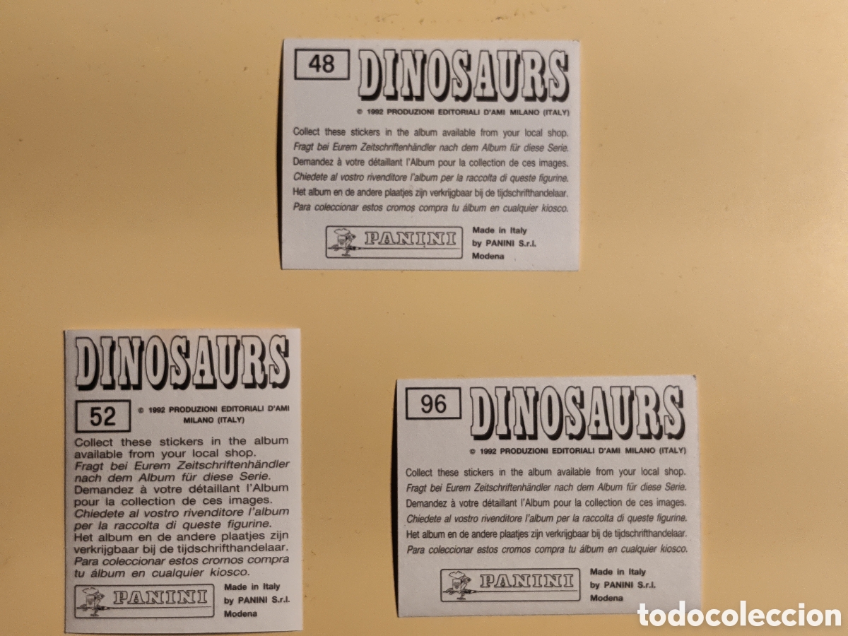 Coleccionismo cromos antiguos: Lote 3 cromos de Dinosaurs de Panini de 1992 - Foto 2