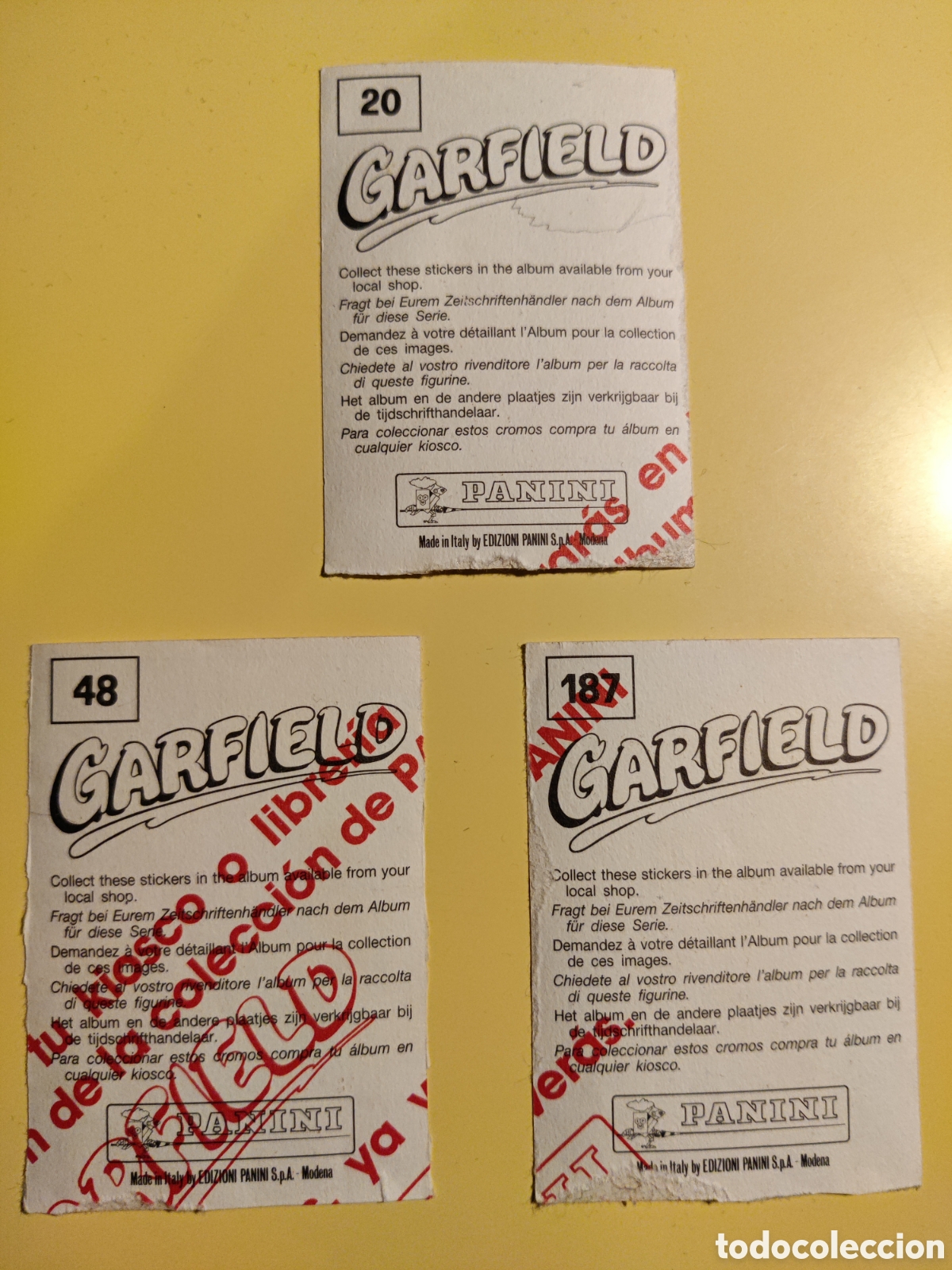 Coleccionismo cromos antiguos: Lote de 3 cromos de Garfield de Panini - Foto 2