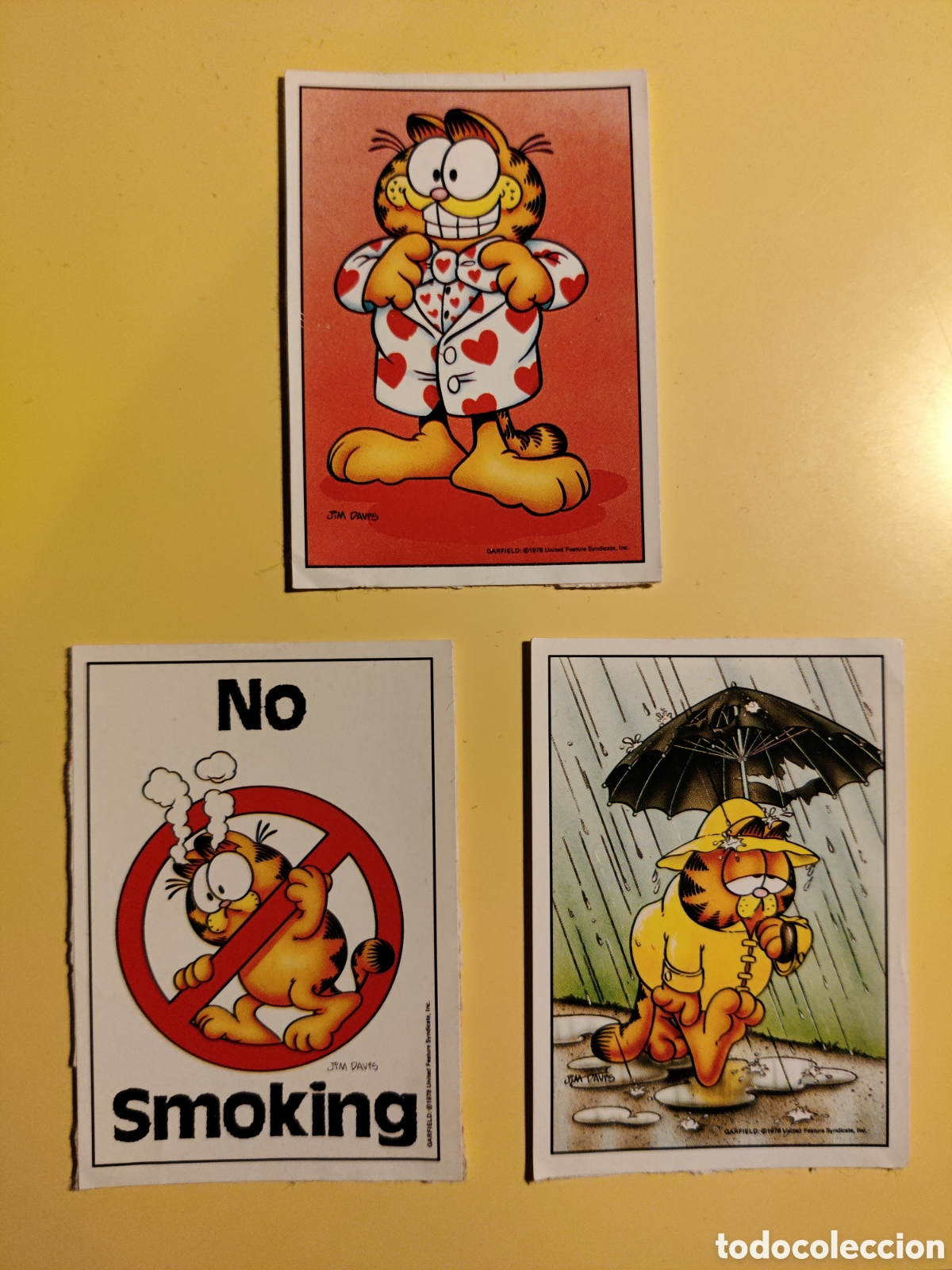 Coleccionismo cromos antiguos: Lote de 3 cromos de Garfield de Panini - Foto 1