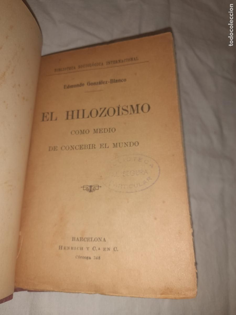 Coleccionismo cromos antiguos: EL HILOZOISMO - A&Ntilde;O 1915 - E.GONZALEZ-BLANCO - MUY RARO.