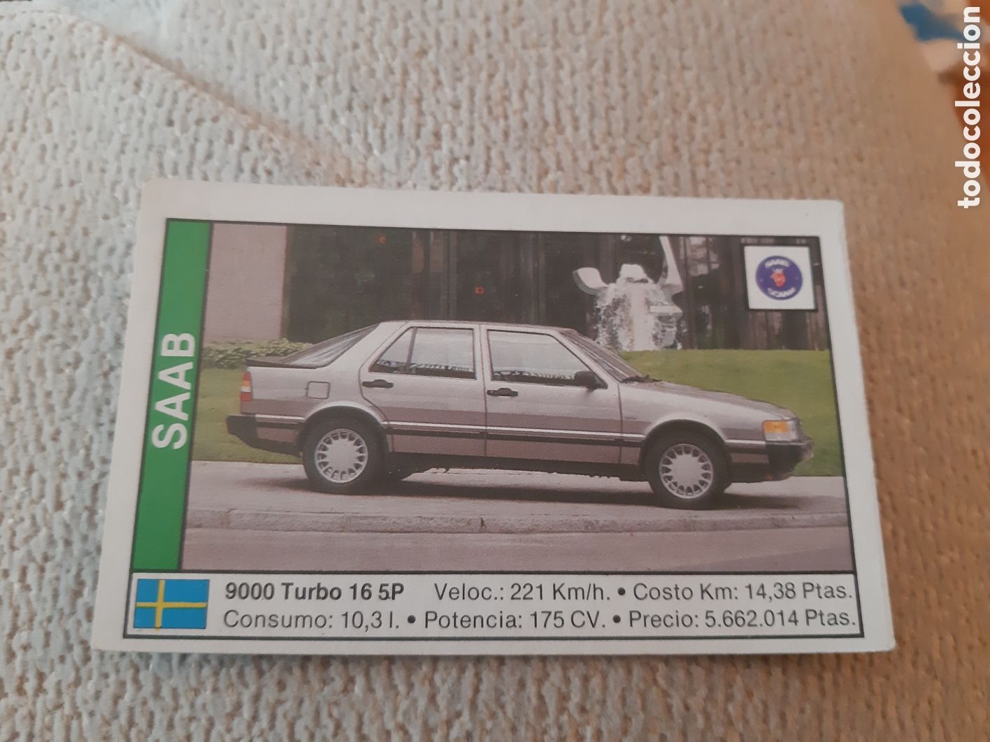 Coleccionismo Cromos antiguos: CROMO DE COCHES SAAB SIN PEGAR N&ordm; 153 A&Ntilde;O 1988 DEL ALBUM COCHE 89 DE CUSCO