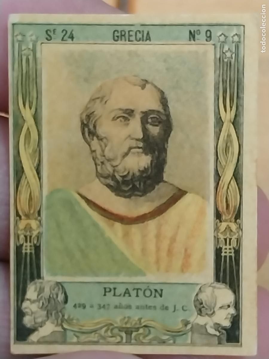 Coleccionismo Cromos antiguos: PLAT&Oacute;N CROMO FOTOTIPIA SERIE 24 N&ordm; 9 ANTIGUO 4,5 X 3,3CM FILOSOFOS