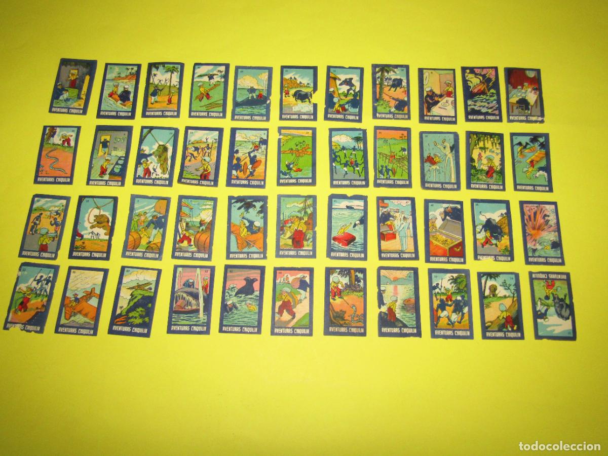 Colecionismo Cromos antigos: Lote de 44 Cromos 1&ordf; Serie &Aacute;lbum AVENTURAS DE CHIQUILIN de Azafranes Luis Penalva de Novelda