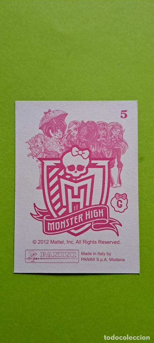 Coleccionismo cromos antiguos: N&ordm; 5 CROMO MONSTER HIGH PANINI 2012 NUEVO - Foto 2