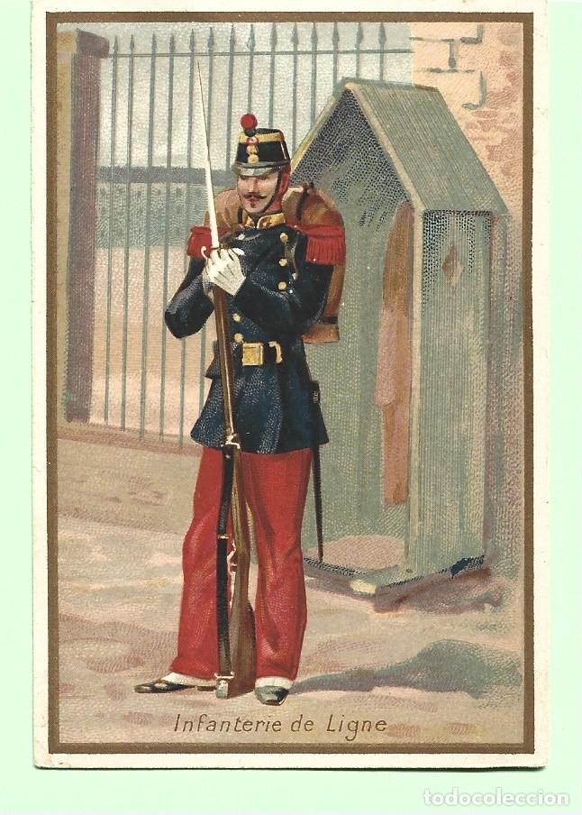 Coleccionismo Cromos antiguos: CROMO DE INFANTERIE DE LIGNE SIN PUBLISIDAD TIEN MANCHAS DE ESTAR PEGADO