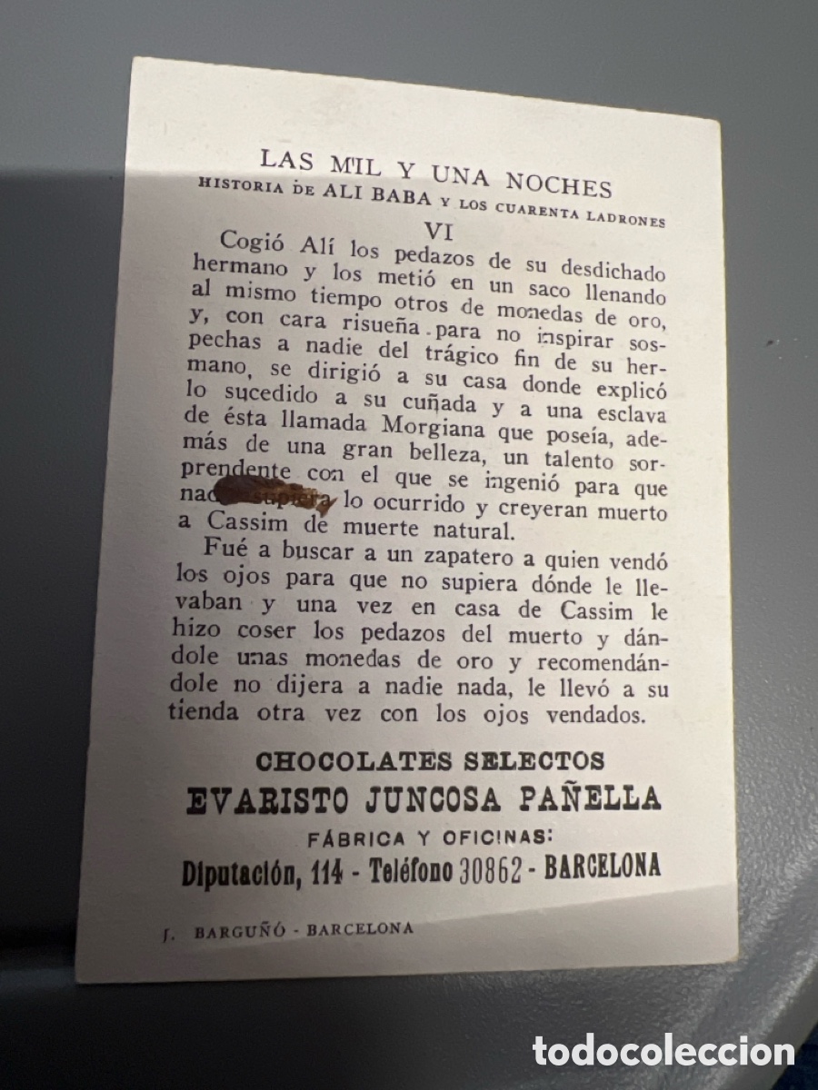 Coleccionismo cromos antiguos: T1/E2/A628. LAS MIL Y UNA NOCHE CROMO CHOCOLATES EVARISTO JUNCOSA - Foto 2