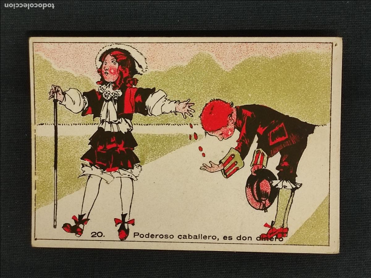 Collectable Antique Stickers: ANTIGUO CROMO - N&ordm; 20 - PODEROSO CABALLERO ES DON DINERO -