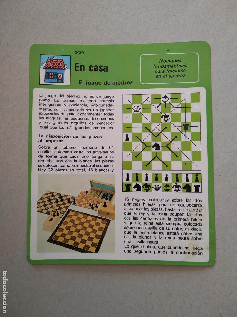 Collezionismo Figurine antiche: EL JUEGO DE AJEDREZ EN CASA OCIO FICHA EDICIONES RENCONTRE SAPE MATEU CROMO