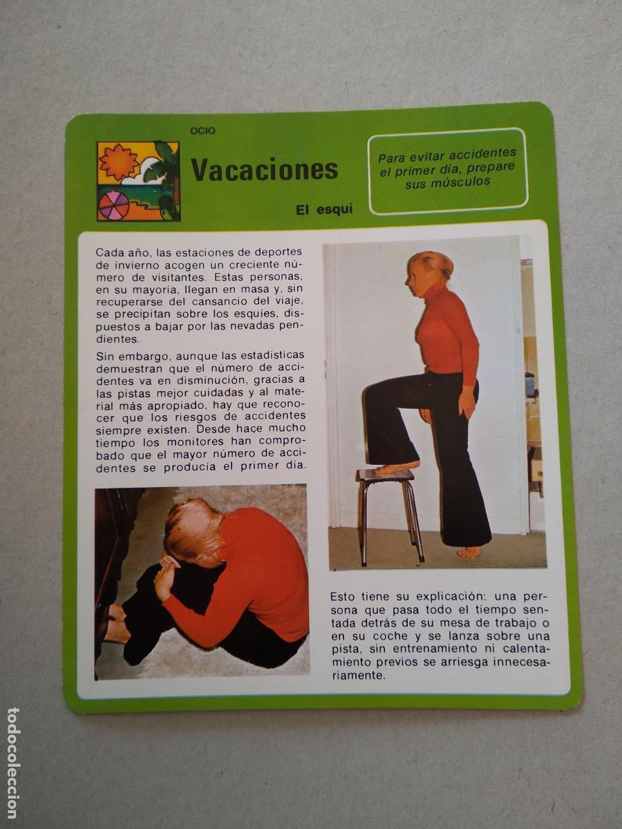 Coleccionismo Cromos antiguos: EL ESQUI VACACIONES OCIO FICHA EDICIONES RENCONTRE SAPE MATEU CROMO