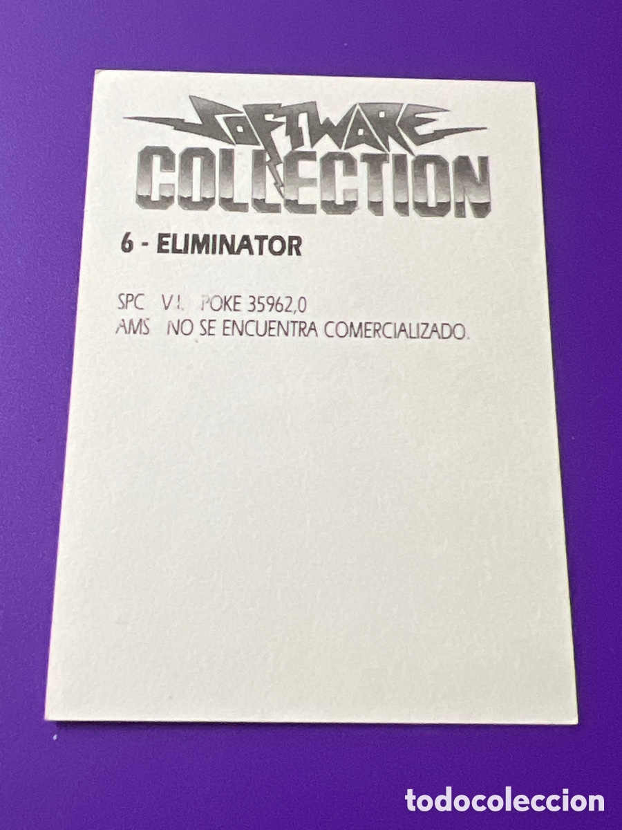 Coleccionismo cromos antiguos: C2805. CROMO SOFTWARE COLLECTION 6 ELIMINATOR - Foto 2