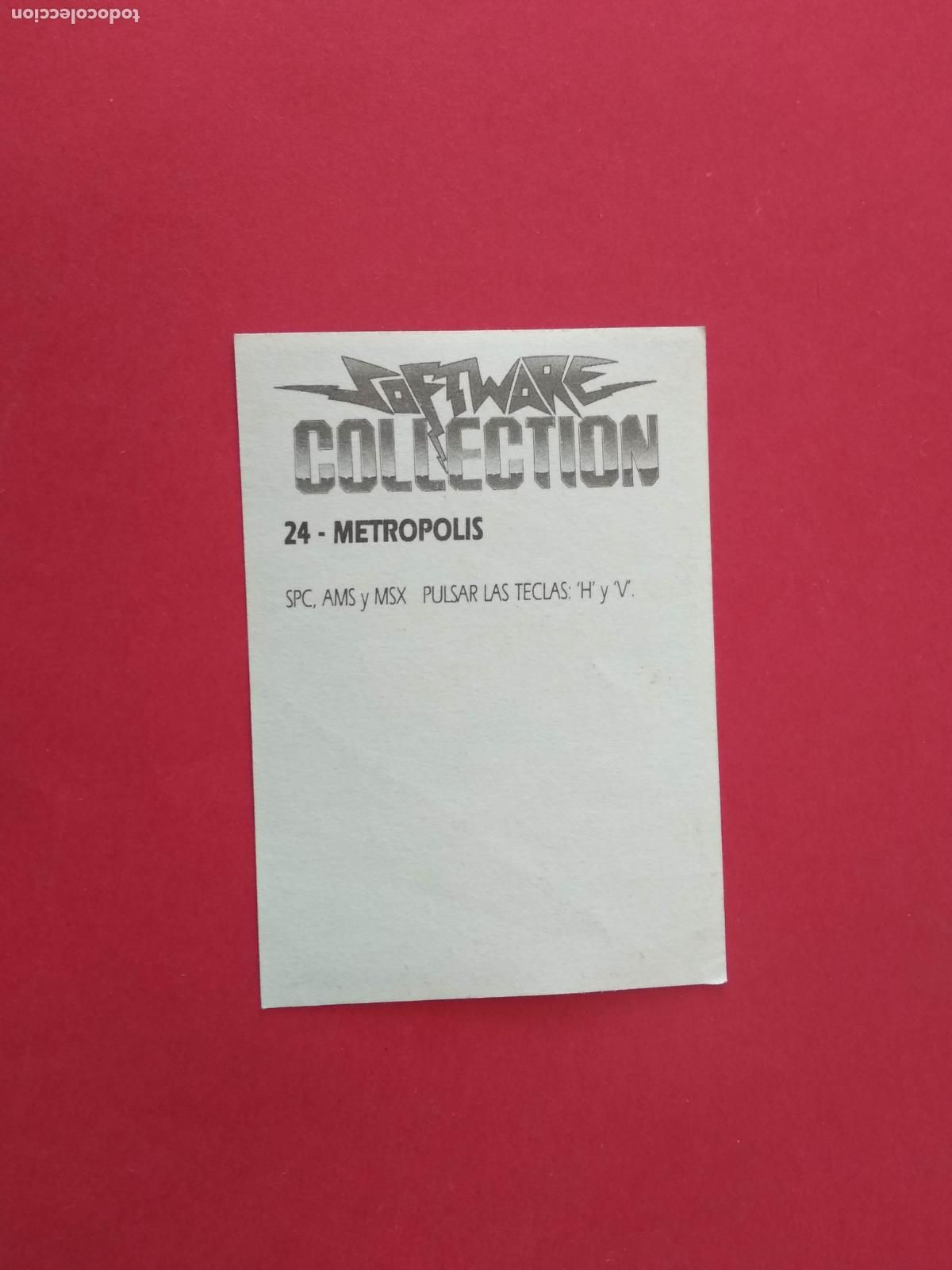 Coleccionismo cromos antiguos: SOFTWARE COLLECTION CROMO NUNCA PEGADO N&ordm; 24 METROPOLIS - Foto 2