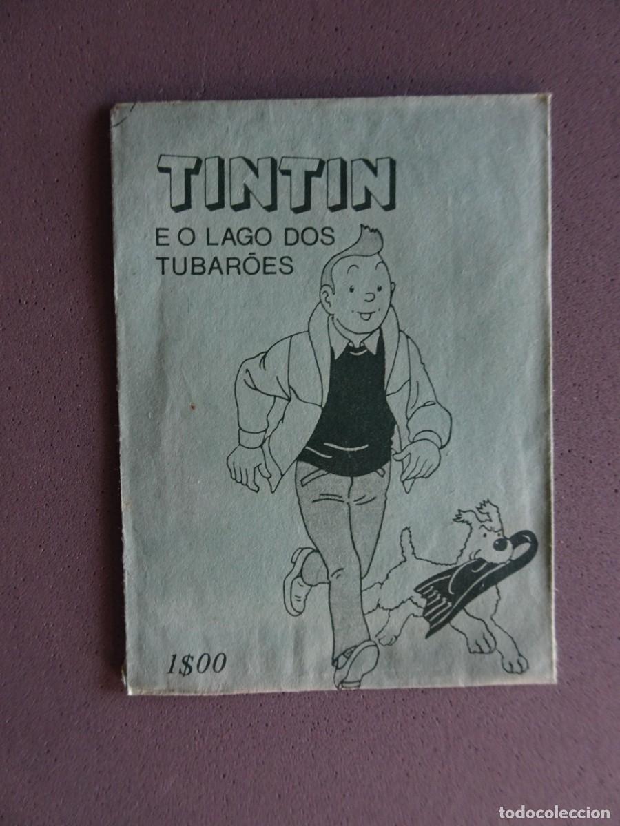 Coleccionismo Cromos antiguos: Sobre cromos sin abrir - cartera cromos cerrada - Tintin e o Lago dos Tubar&otilde;es - Coleccion portugues