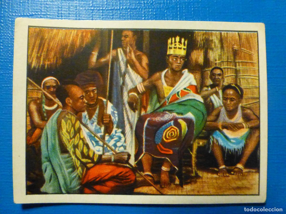 Coleccionismo cromos antiguos: Cromo - Chocolates Batanga - Atrav&eacute;s de &Aacute;frica - Album n&ordm; 1 - Serie II Cromo 9 - La Corte Reyezuelo
