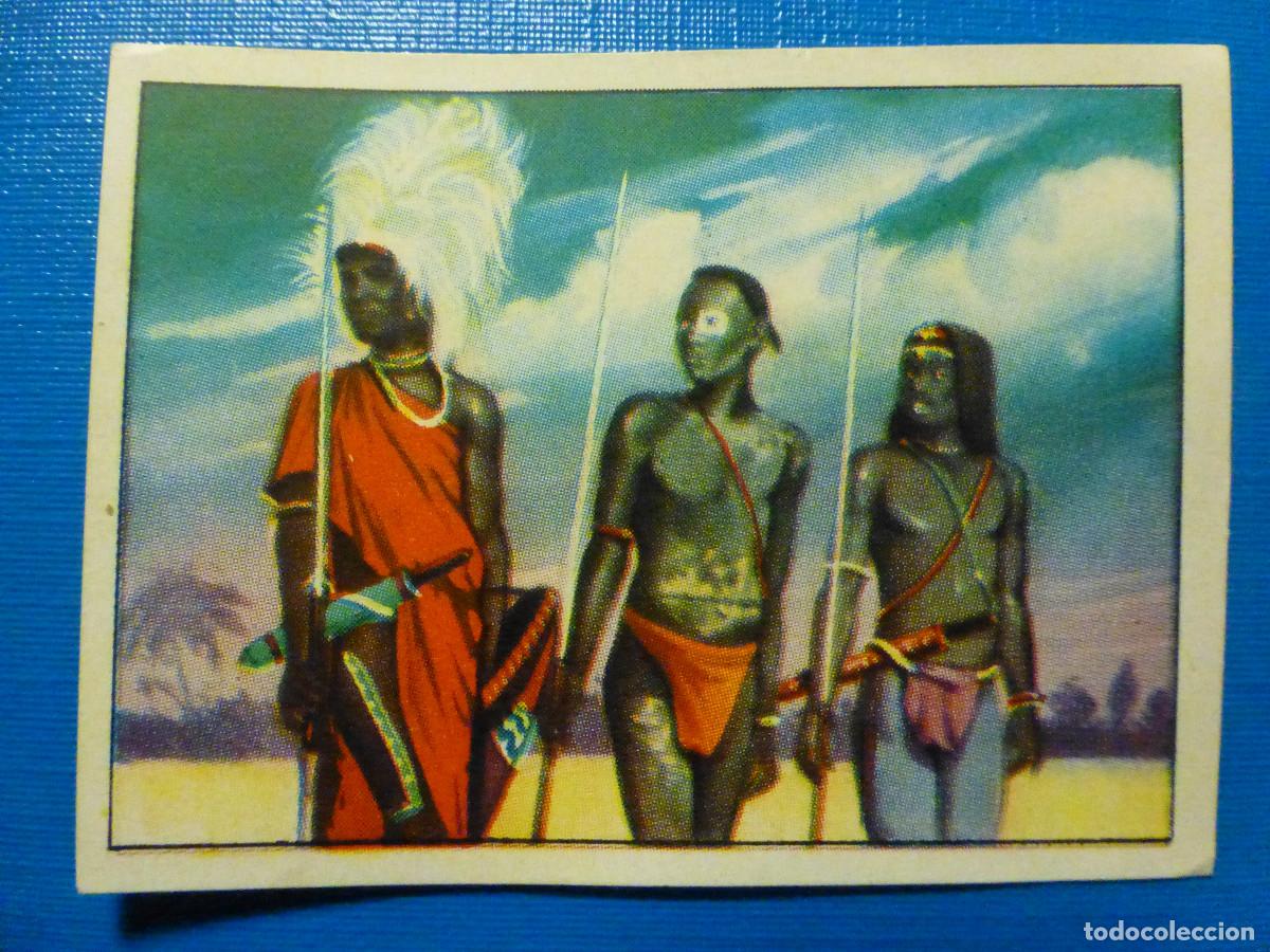Coleccionismo cromos antiguos: Cromo - Chocolates Batanga - Atrav&eacute;s de &Aacute;frica - Album n&ordm; 1 - Serie IV Cromo 7 - Guerreros Massai